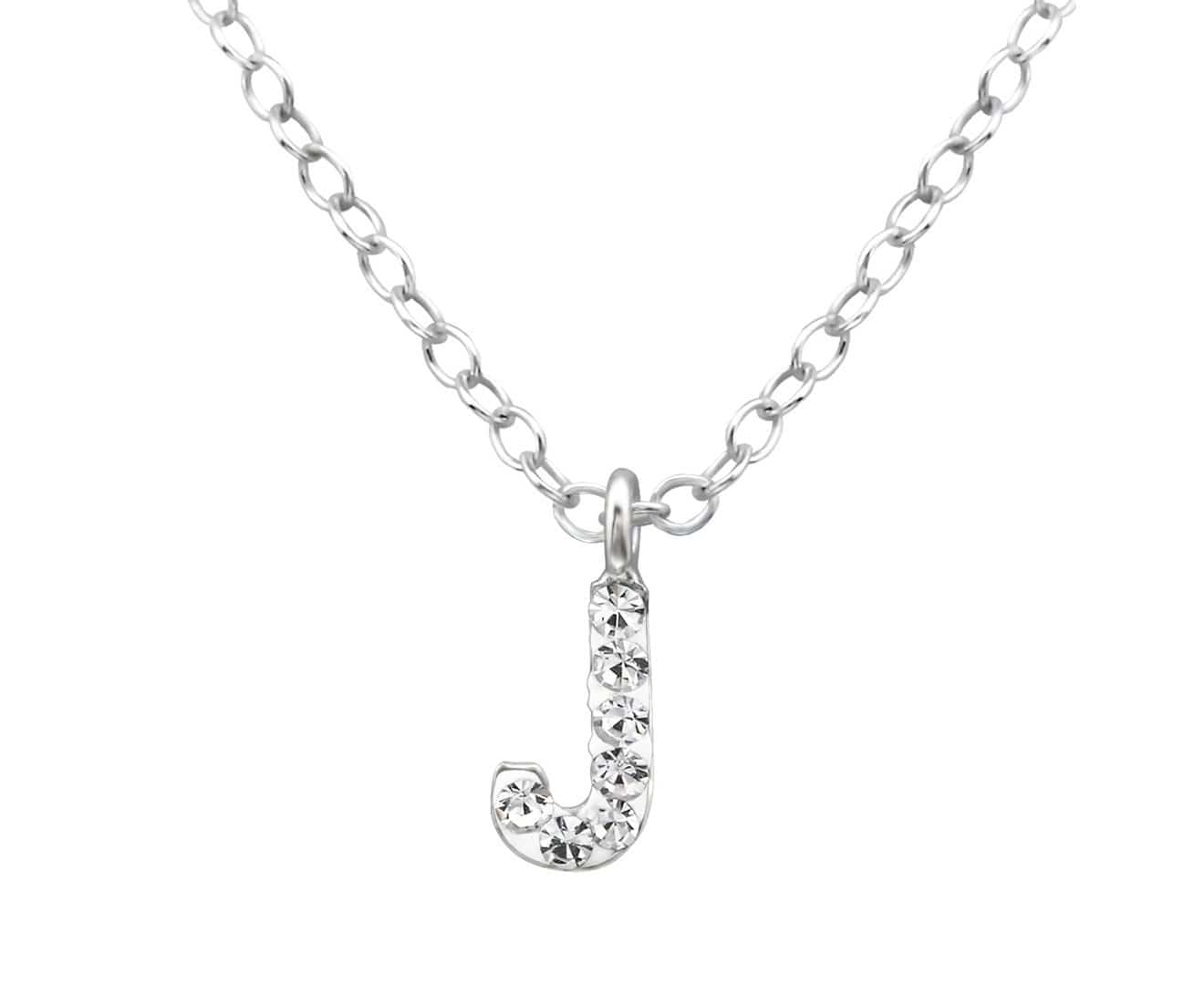 Children's Sterling Silver Letter J Necklace