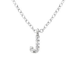 Children's Sterling Silver Letter J Necklace