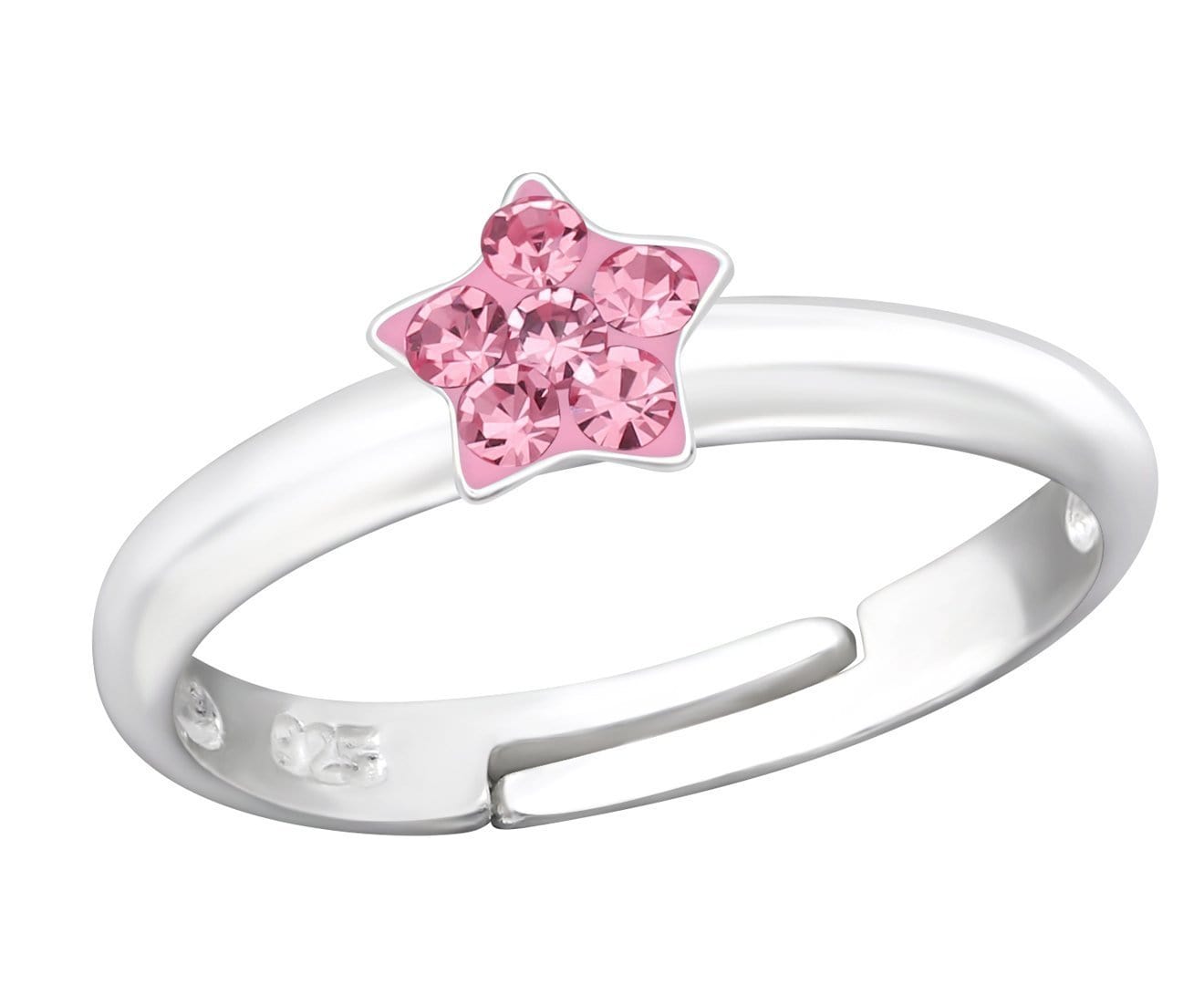 Children's Sterling Silver Light Rose Star Ring