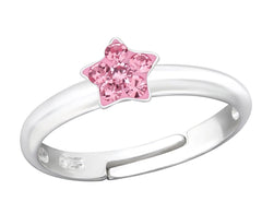 Children's Sterling Silver Light Rose Star Ring