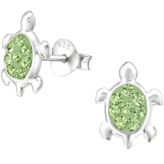 Kid's Sterling Silver Turtle Stud Earrings
