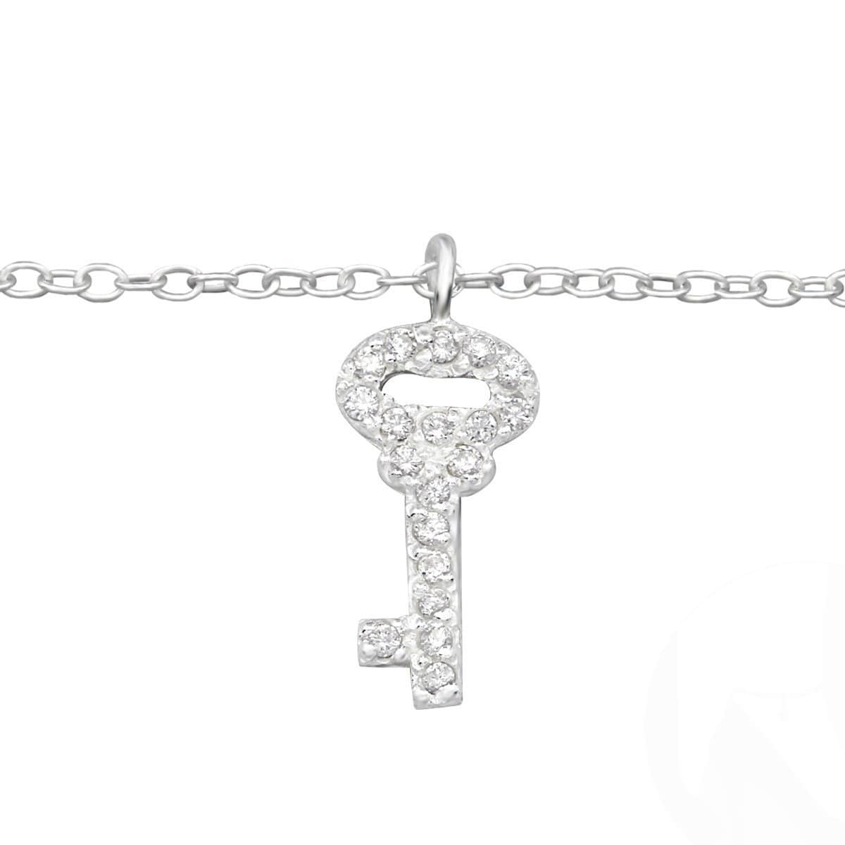 Sterling Silver Key Anklet