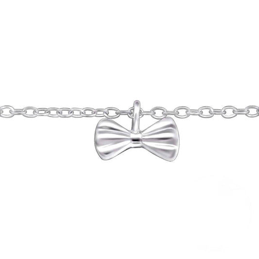Sterling Silver Adjustable Bow Anklet