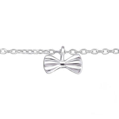 Sterling Silver Adjustable Bow Anklet