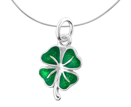 Silver and Green Shamrock Pendant