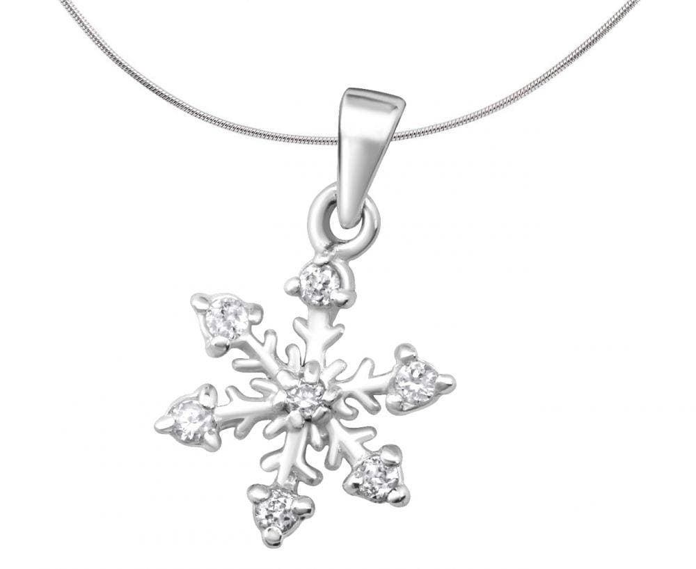 Silver Snowflake Charm with Cubic Zirconias