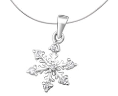 Silver Snowflake Charm with Cubic Zirconias