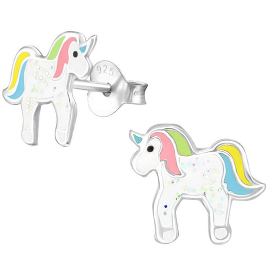 Sterling Silver Unicorn Kids Ear Studs