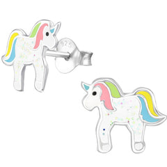 Sterling Silver Unicorn Kids Ear Studs