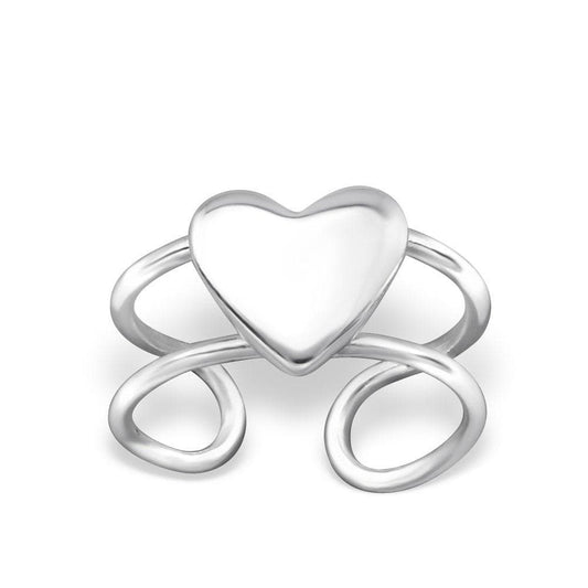 Silver Heart Ear Cuff Warp