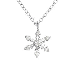 Silver Jewellery Snowflake Pendant Necklace