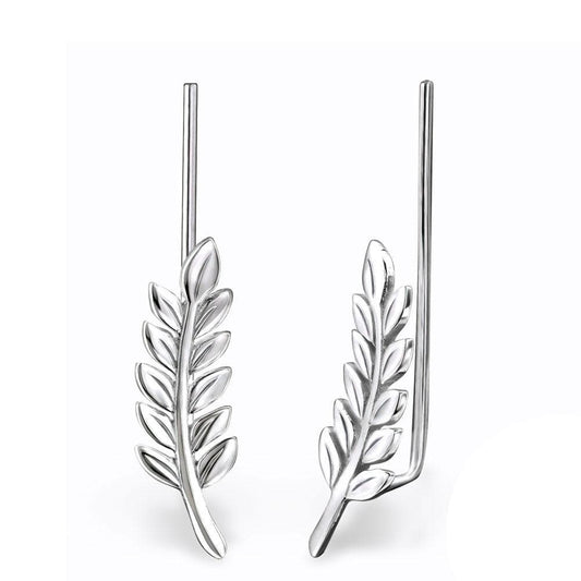 Silver Branch Long Ear Cuff Wrap