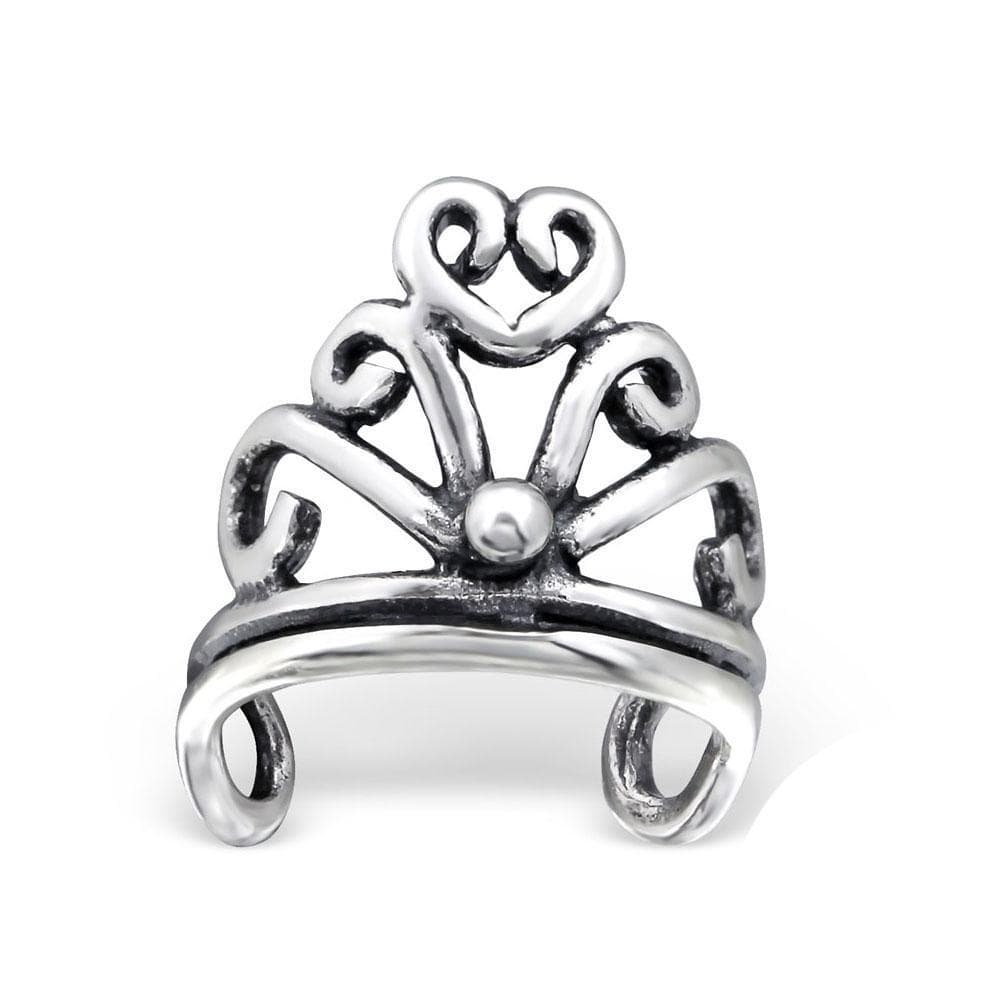 Sterling Silver Crown Ear Cuff