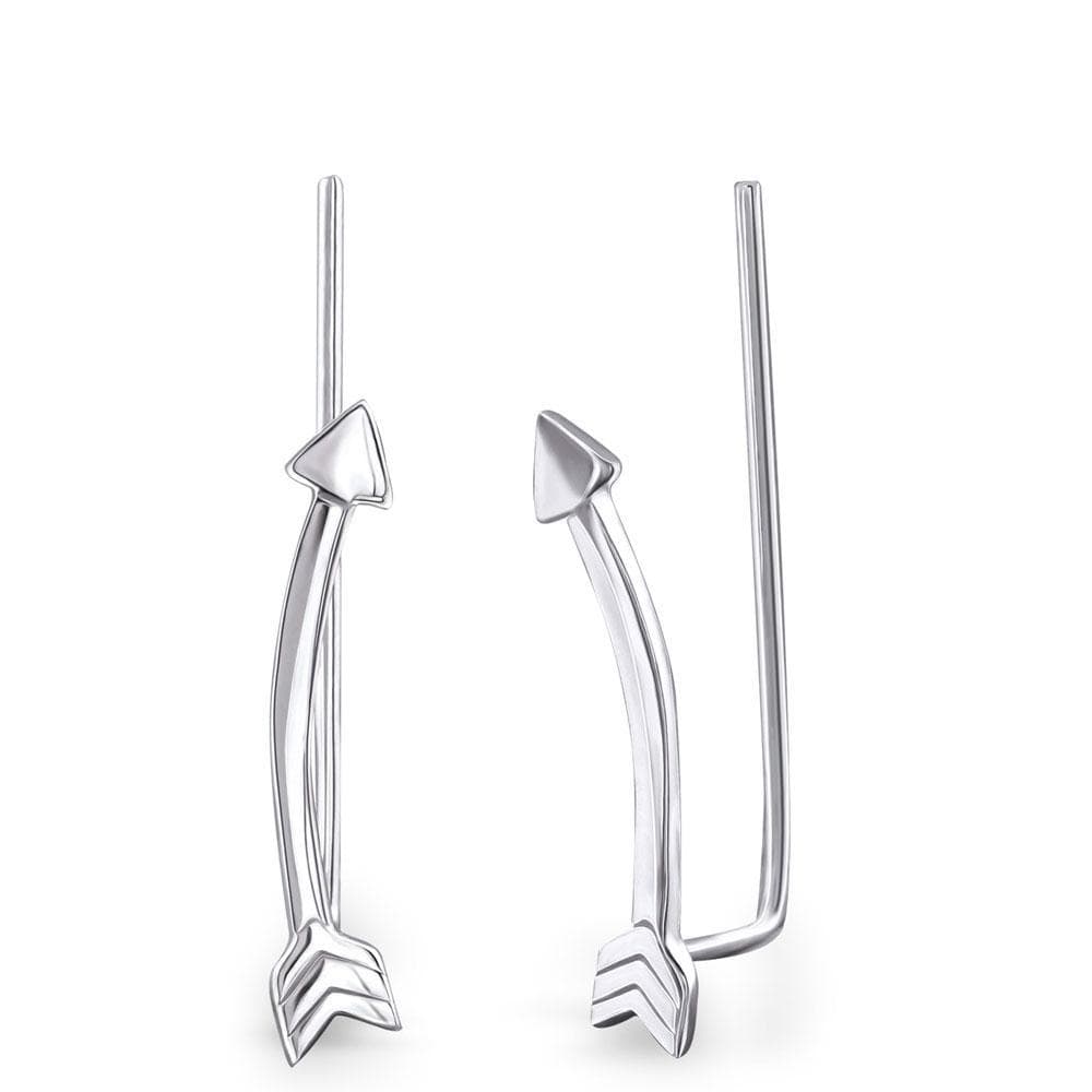 Silver Arrow Long Ear Cuff