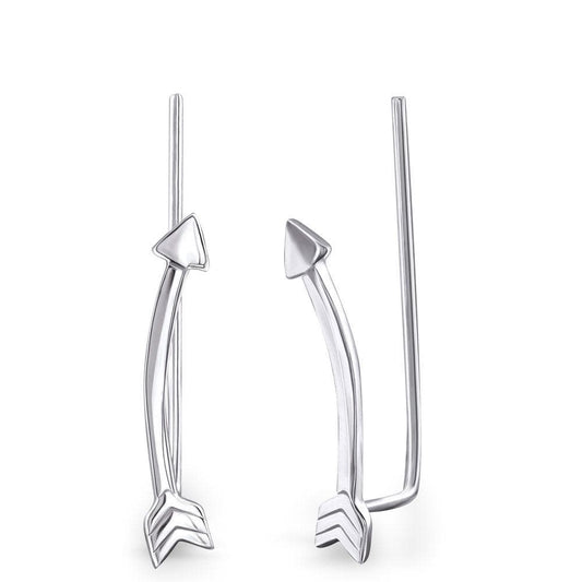 Silver Arrow Long Ear Cuff