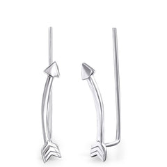 Silver Arrow Long Ear Cuff