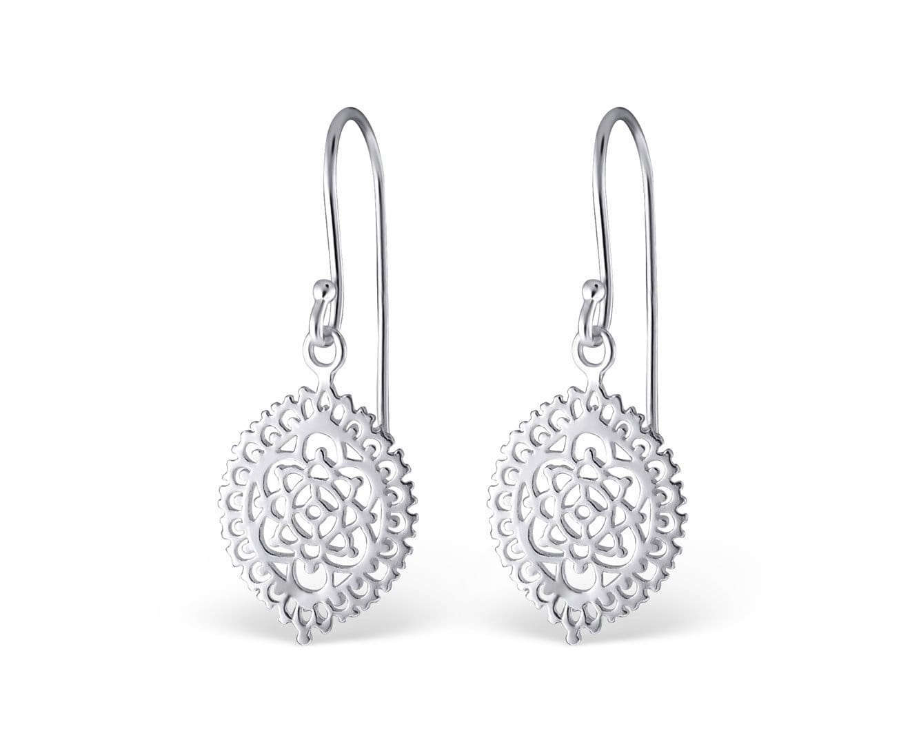 Silver Flower Cut-out Earrings