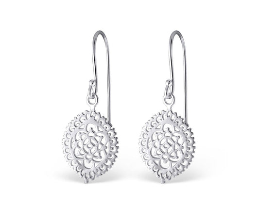 Silver Flower Cut-out Earrings