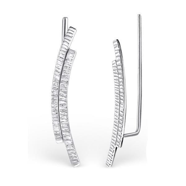 Silver Curved Ear Cuffs
