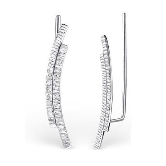 Silver Curved Ear Cuffs
