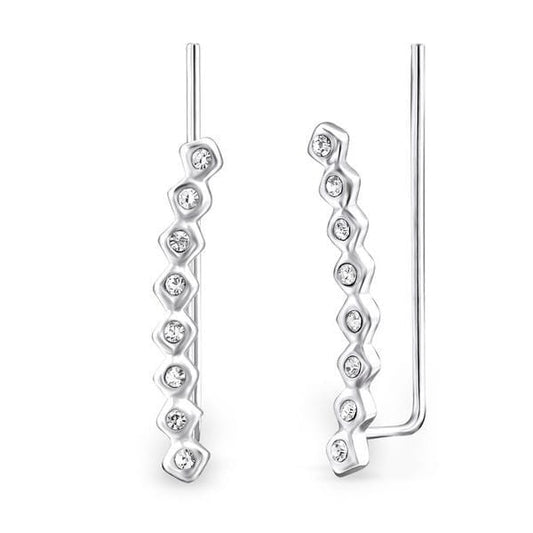 Long Silver Round Ear Cuff
