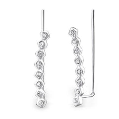 Long Silver Round Ear Cuff