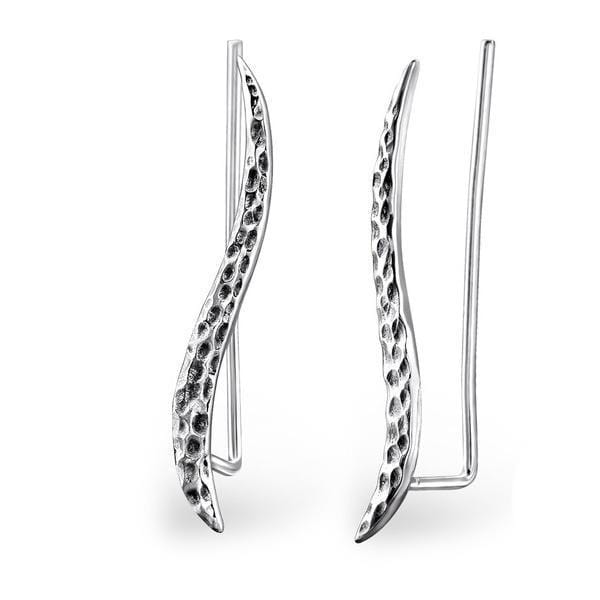 Sterling Silver Oxidised Ocean Wave Ear Cuff