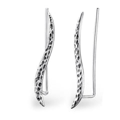 Sterling Silver Oxidised Ocean Wave Ear Cuff