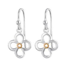 Silver Flower Drop Earrings