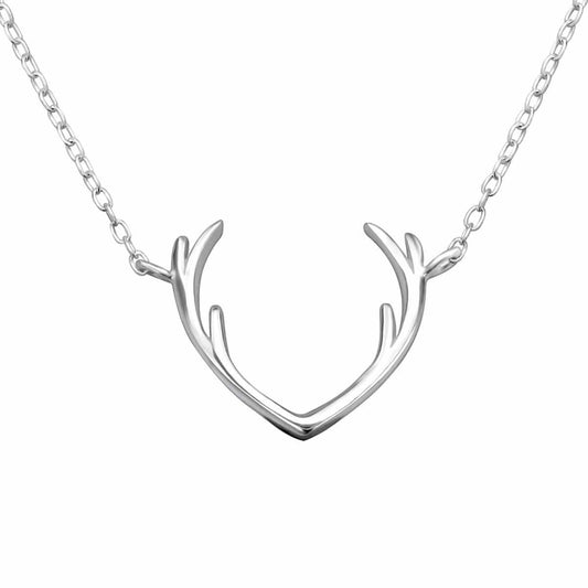 Sterling Silver Antler Necklace