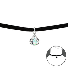 Teardrop Opal Choker with Black Band