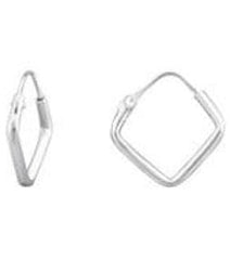 Silver Square Hoop Earrings