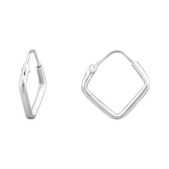 Silver Square Hoop Earrings