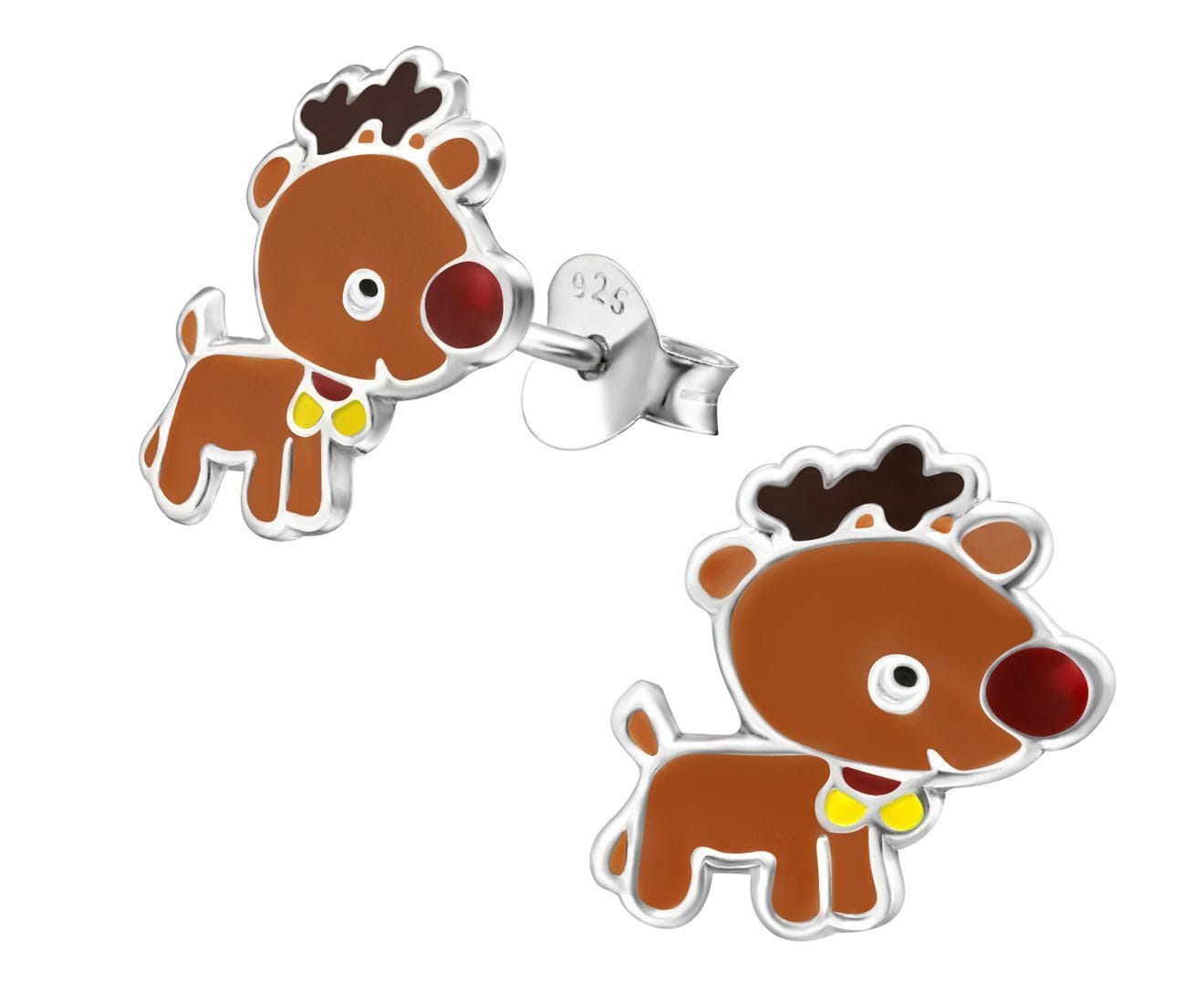 Silver Reindeer Ear Studs