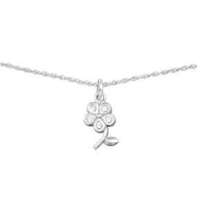 Silver Flower Choker Cubic Zirconias