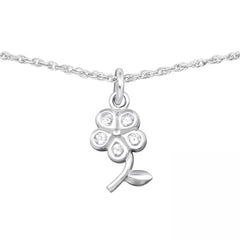 Silver Flower Choker Cubic Zirconias