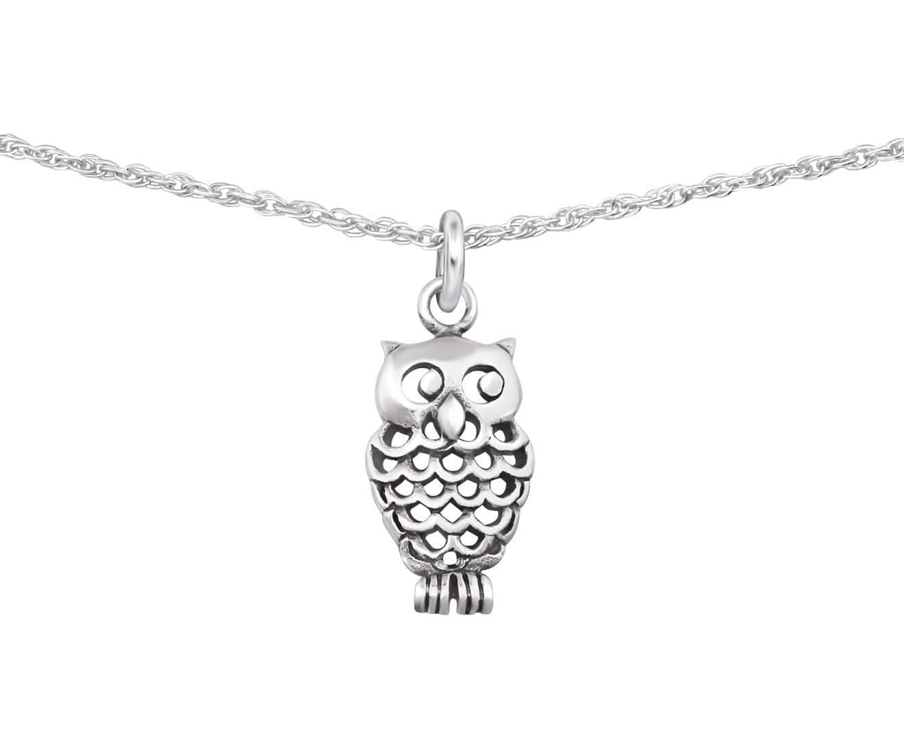 Sterling Silver Owl Choker