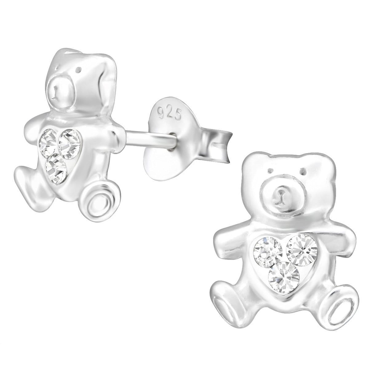 Sterling Silver Kids Bear Stud earrings