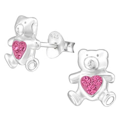 Sterling Silver Kids Bear Stud earrings