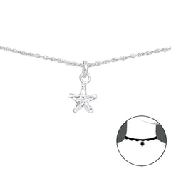 Silver Star Choker with Cubic Zirconia