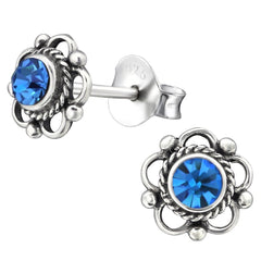 Sterling Silver Flower Stud Earrings