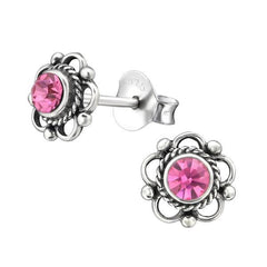 Sterling Silver Flower Stud Earrings