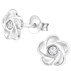 Sterling Silver Flower Stud Earrings