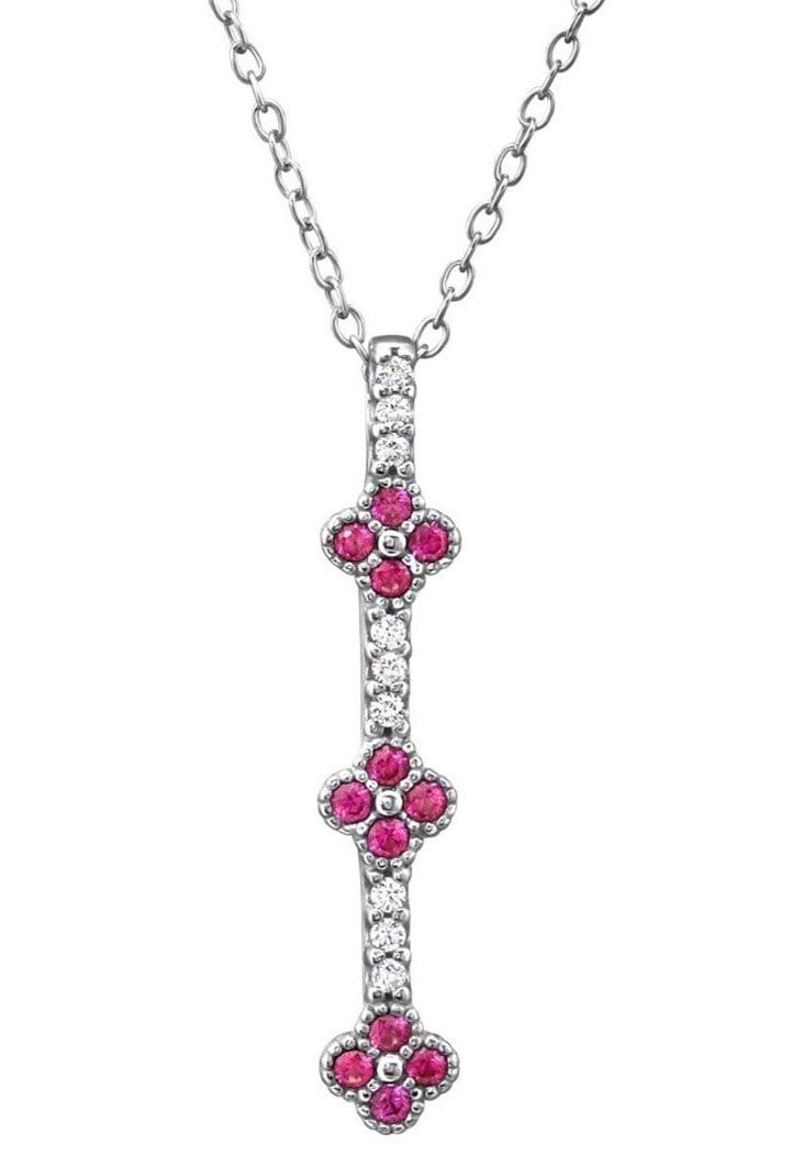 Silver Flower Drop Necklace