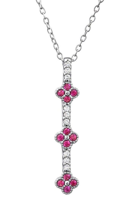 Silver Flower Drop Necklace