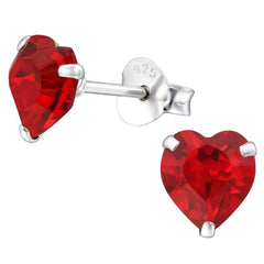 Sterling Silver Heart Stud earrings
