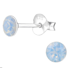 Sterling Silver Round Stud Earrings