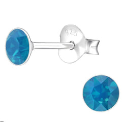 Sterling Silver Round Stud Earrings