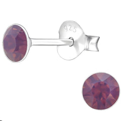 Sterling Silver Round Stud Earrings