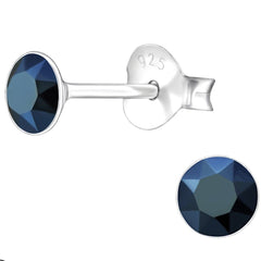 Sterling Silver Round Stud Earrings